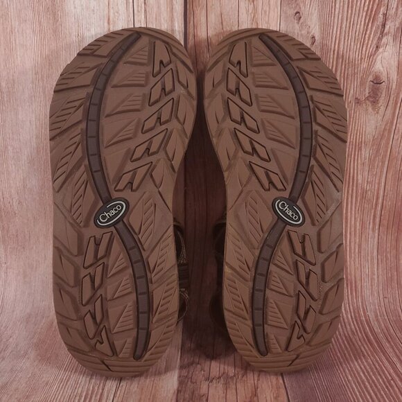 Chaco Z/2 Mens Size 12 Classic Geometric Pattern Pattern Brown Tan Sandals Beach - Picture 13 of 14